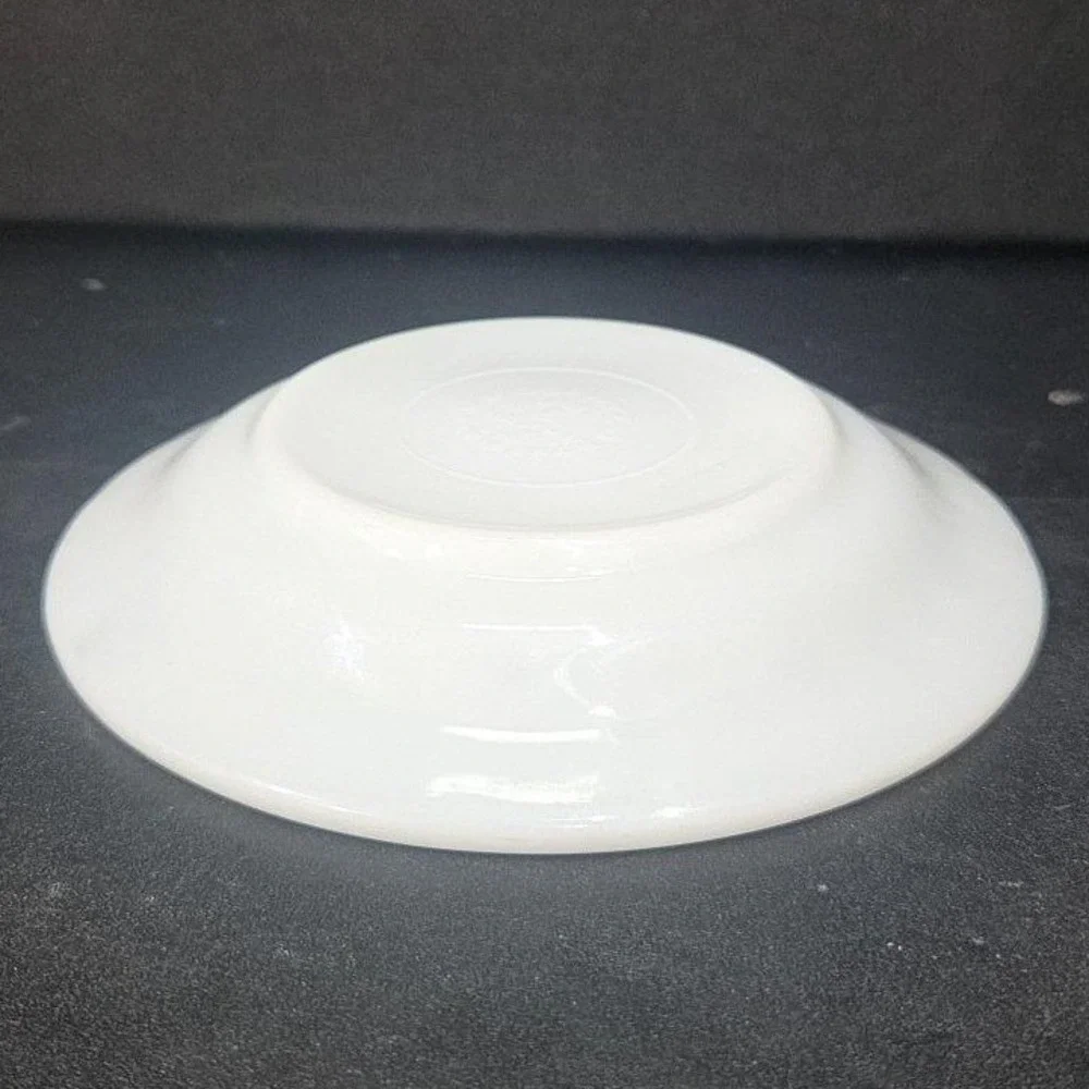 Anchor Hocking Milk Glass Teacup Saucer‎ #947, Copper Filigree Plate, Tableware